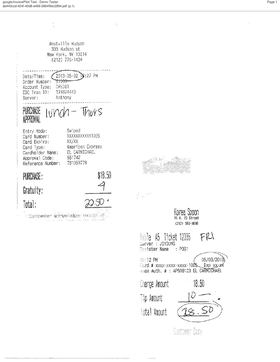 Receipt page 1 — restaurant and credit card slip
